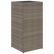 vidaXL Blumentopf Pflanzk&uuml;bel Grau 40x40x80 cm Poly Rattan (1 St)