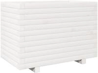 vidaXL Blumentopf Pflanzk&uuml;bel Wei&szlig; 70x40x49,5 cm Massivholz Kiefer (1 St)