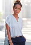 Vivance by Lascana Kurzarmbluse mit Streifendesign, Damenbluse, casual