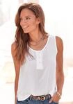 Blusentop BUFFALO, Damen, Gr. 34, wei&szlig;, Cr&ecirc;pe, Obermaterial: 100% Viskose,