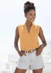 Blusentop LASCANA, Damen, Gr. 34, orange (mango peach), Web, Obermaterial: 58%
