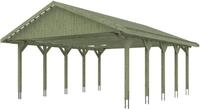 Skanholz Doppelcarport Wallgau, BxT: 620x750 cm, 215 cm Einfahrtsh&ouml;he, mit
