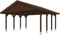 Skanholz Doppelcarport Wallgau, BxT: 620x600 cm, 215 cm Einfahrtsh&ouml;he, mit
