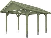 Skanholz Einzelcarport Wallgau, BxT: 380x500 cm, 215 cm Einfahrtsh&ouml;he, mit