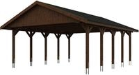 Skanholz Doppelcarport Wallgau, BxT: 620x750 cm, 215 cm Einfahrtsh&ouml;he, mit...