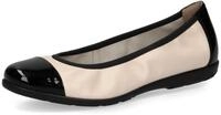 Ballerina CAPRICE, Damen, Gr. 37, schwarz (creme, schwarz), Lackleder, Nappaleder,