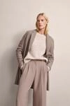 Kurzmantel BUGATTI, Damen, Gr. 34, grau (taupe), 100% Wolle, unifarben, regular fit,