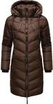 Wintermantel MARIKOO "Wintermantel Armasa", Damen, Gr. XXL, braun (schwarz choco),