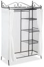 relaxdays Garderobenschrank Metall Garderobe COUNTRY mit Stoffbezug (1-St)...