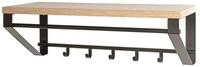HAKU Wandgarderobe in eiche, schwarz, MDF, Metall - 70x23x30cm (BxHxT)