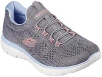 Slip-On Sneaker SKECHERS "SUMMITS-FUN FLARE", Damen, Gr. 35, grau (grau, rosa),
