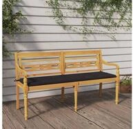 vidaXL Gartenbank vidaXL Batavia-Bank mit Anthrazit Kissen 150 cm Massivholz...