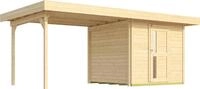 weka Gartenhaus Designhaus 172 B, BxT: 575x375 cm, (Set), mit Anbaudach
