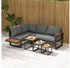 Outsunny Sitzgruppe 5tlg. Gartenm&ouml;bel-Set Gartengarnitur mit Ecksofa Doppelsofa