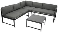 DEGAMO Gartenlounge-Set MONTANA, Ecksofa mit Liegefunktion, Tisch, Aluminium
