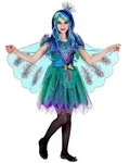 Widmann S.r.l. Kost&uuml;m Pfau Kinderkost&uuml;m - Glitzer Kleid mit Fl&uuml;geln, T&uuml;...