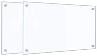 vidaXL K&uuml;chenr&uuml;ckwand K&uuml;chenr&uuml;ckw&auml;nde 2 Stk. Transparent 70x40 cm Hartglas,