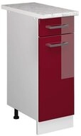 Vicco Unterschrank R-Line, Rot Hochglanz/Wei&szlig;, 30 cm, AP Marmor (1-St)