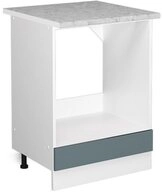 Vicco Herdumbauschrank R-Line, Blau-Grau/Wei&szlig;, 60 cm, AP Marmor (1-St)