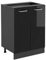 Vicco Unterschrank R-Line, Schwarz Hochglanz/Anthrazit, 60 cm ohne Arbeitsplatte