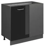 Vicco Eckunterschrank R-Line, Schwarz Hochglanz/Anthrazit, 86 cm ohne...