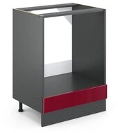 Vicco Herdumbauschrank R-Line, Rot Hochglanz/Anthrazit, 60 cm ohne Arbeitsplatte