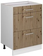Vicco Unterschrank R-Line, Artisan-Eiche/Wei&szlig;, 60 cm mit Schubladen, ohne