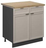 Vicco Unterschrank Fame-Line, GrauBeige/Anthrazit, 80 cm, AP Eiche (1-St)