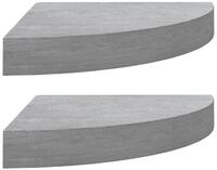 vidaXL Wandregal, Eck-Schweberegale 2 Stk. Betongrau 35x35x3,8 cm MDF