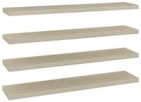 vidaXL Wandregal, Schweberegale 4 Stk. Eichen-Optik 120x23,5x3,8 cm MDF