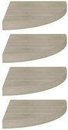 vidaXL Wandregal, Eck-Schweberegale 4 Stk. Eichen-Optik 35x35x3,8 cm MDF