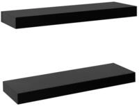 vidaXL Regal Schweberegale 2 Stk. Schwarz 40x20x3,8 cm, 2-tlg.