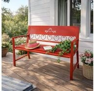 DanDiBo Gartenbank Metall Wetterfest Rot 120 cm 2 Sitzer Sitzbank Passion