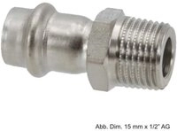Viega Wasserrohr Viega Sanpress Inox &Uuml;bergangsst&uuml;ck mit AG, Modell 2311, 28...