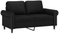 vidaXL Sofa 2-Sitzer-Sofa Schwarz 120 cm Kunstleder, 1 Teile