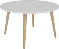 byLIVING Couchtisch LASSE, Tischplatte wei&szlig;, Gestell Buche natur, Breite: 80 cm