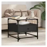 vidaXL Couchtisch, Couchtisch mit Glasplatte Schwarz 50x50x45 cm Stahl