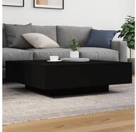 vidaXL Couchtisch vidaXL Couchtisch mit LED-Leuchten Schwarz 100x100x31 cm