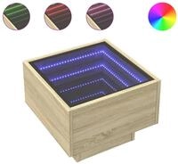 vidaXL Couchtisch Beistelltisch mit LED Sonoma Eiche 40x40x30 cm Spanplatte