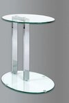 HAKU Beistelltisch Sofatisch, Wohnzimmertisch (1-St), oval - aus Metall Silber...