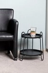 HAKU Beistelltisch Sofatisch, Wohnzimmertisch (1-St), rund - aus Metall Schwarz...