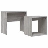 vidaXL Ablagetisch, Satztische 2 Stk. Grau Sonoma Holzwerkstoff