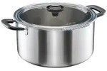 Fiskars Kasserolle Functional Form Kasserolle mit Glasdeckel 7000 ml, Edelstahl