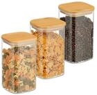 relaxdays Vorratsglas 3er Set Vorratsgl&auml;ser mit Deckel 1200 ml, Glas