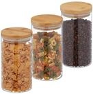 relaxdays Vorratsglas 3er Set Vorratsgl&auml;ser mit Deckel 1000 ml, Glas, (3-tlg)