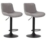 CLP Barhocker Lentini Stoff (Set, 2er), 360&deg; dreh-& h&ouml;henverstellbar grau