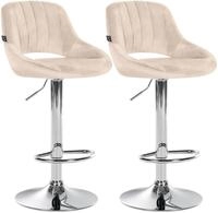 CLP Barhocker Milet Samt (Set, 2er), Samtbez&uuml;ge, h&ouml;henverstellbar, drehbar