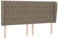 vidaXL Bett Kopfteil mit Ohren Taupe 183x23x118/128 cm Stoff (1-tlg)