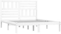 vidaXL Bett Massivholzbett Wei&szlig; Kiefer 160x200 cm
