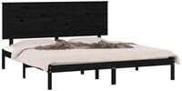 vidaXL Bett Massivholzbett Schwarz Kiefer 200x200 cm